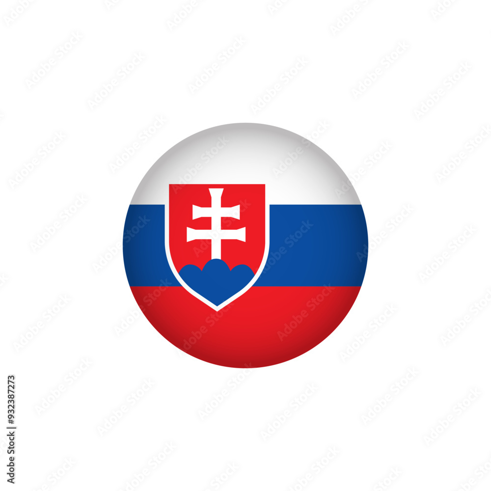 Fototapeta premium Slovakia Europe Flag Icon. European Country Circled Flag. Stock Vector Graphics Element isolated on white background