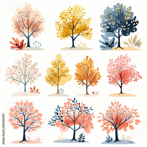 Vector Sycamore Tree simple and mi