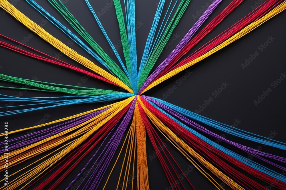 Vibrant Strings Forming a Pointed Arrow: Symbolizing Direction and Guidance in Industry Vibrant Strings Forming a Pointed Arrow: Symbolizing Direction and Guidance in Industry