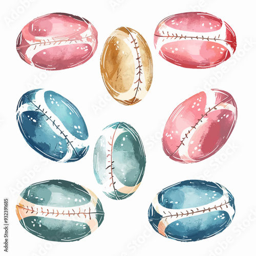 Vector Rugby Ball simple and minim