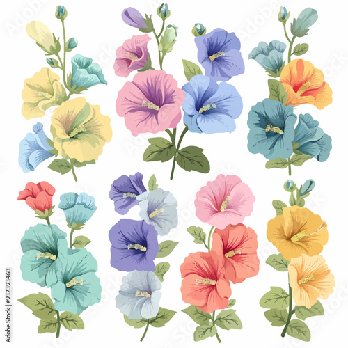 Vector Hollyhock simple and minima