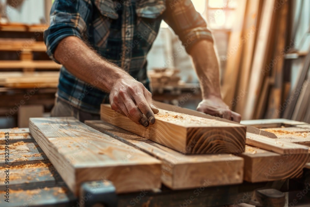 A person is crafting a wooden object A person is crafting a wooden object