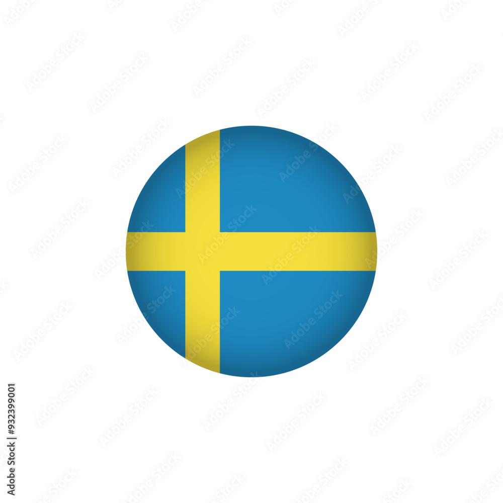 Sweden Europe Flag Icon. European Country Circled Flag. Stock Vector Graphics Element isolated on white background Sweden Europe Flag Icon. European Country Circled Flag. Stock Vector Graphics Element isolated on white background