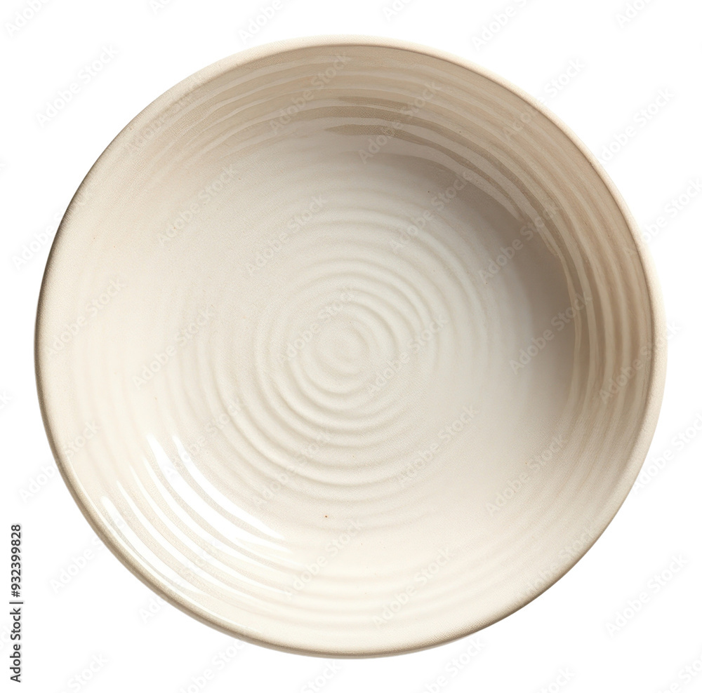 Obraz premium PNG A minimal off-white dish porcelain pottery bowl.