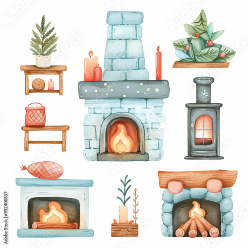 Vector Fireplace simple and minima