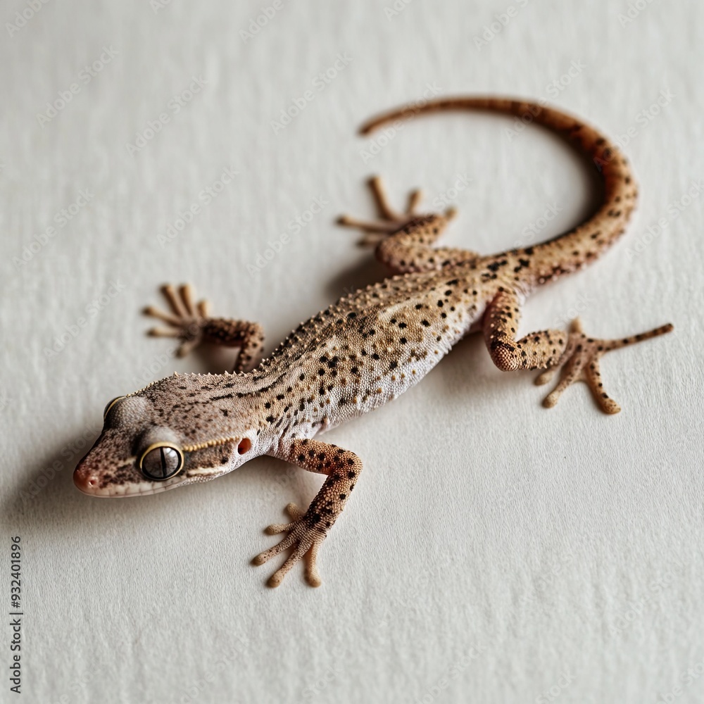 Naklejka premium Gecko isolated on paper background