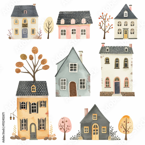 Vector Townhouse simple and minima