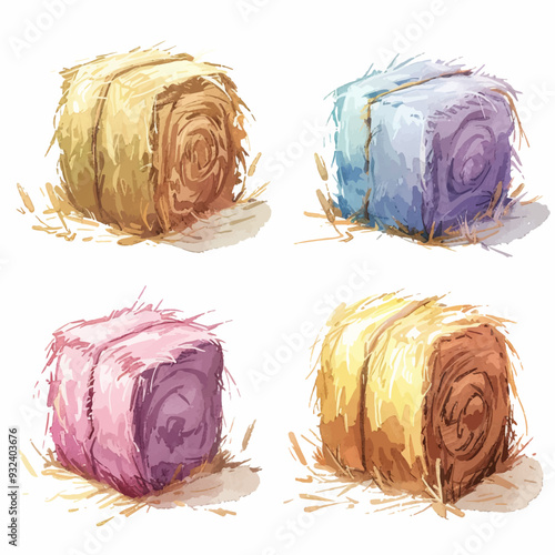 Vector Hay Bale simple and minimal