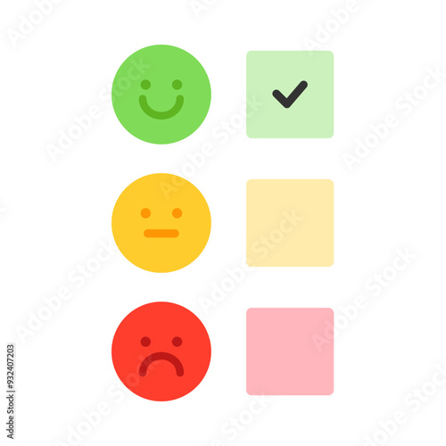 Customer service satisfaction survey. Evaluation, review, feedback, communication, comment, quality concept.  Flat vector design isolated illustration.