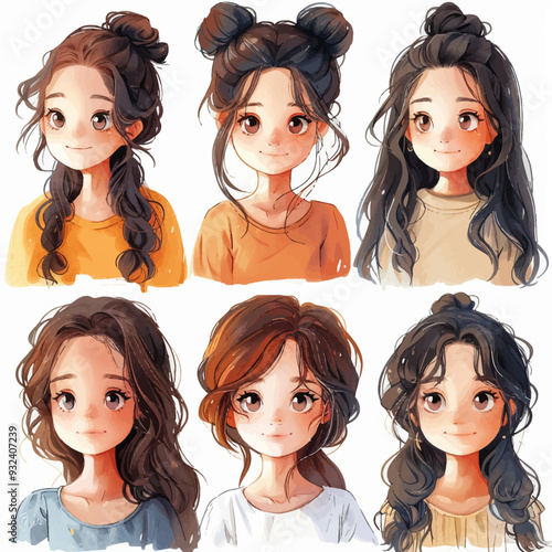 Vector Girl Looking simple and min