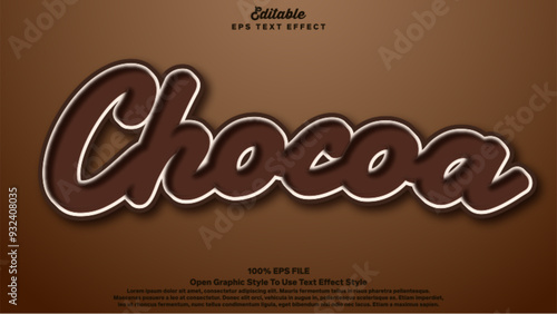 3d Choco words editable text effect, suitable for promotion or presentation product style.