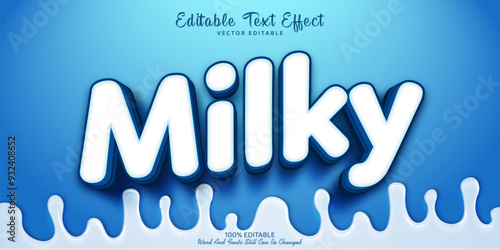 3d milky editable vector text effect style theme.