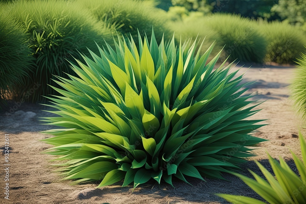 Obraz premium 3D Rendered Illustration of Fresh Poa Labillardier Plant in Natural Setting
