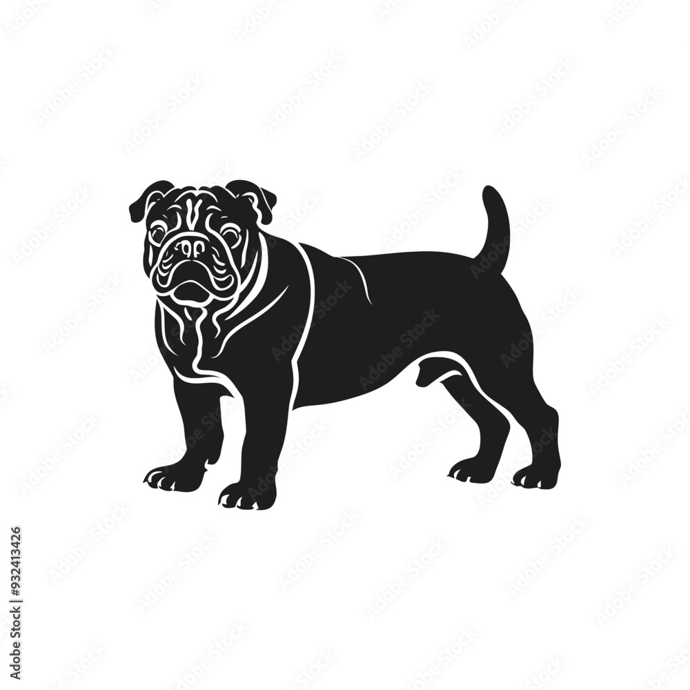 Bulldog silhouette set animals vector template illustration Bulldog silhouette set animals vector template illustration
