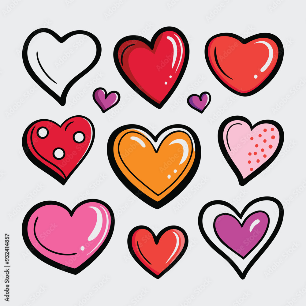 set of hearts for valentines day set of hearts for valentines day