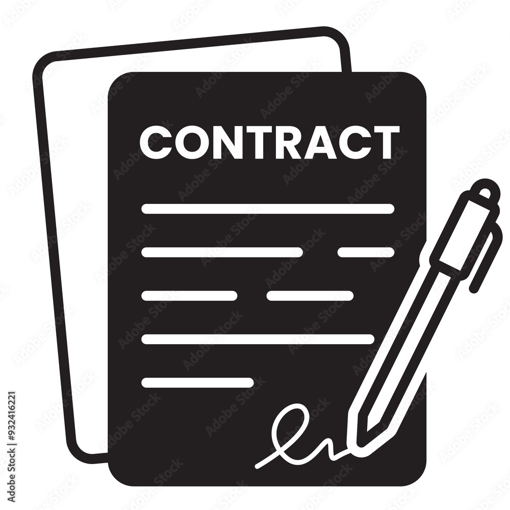 contract icon And bussiness handshake contract icon And bussiness handshake