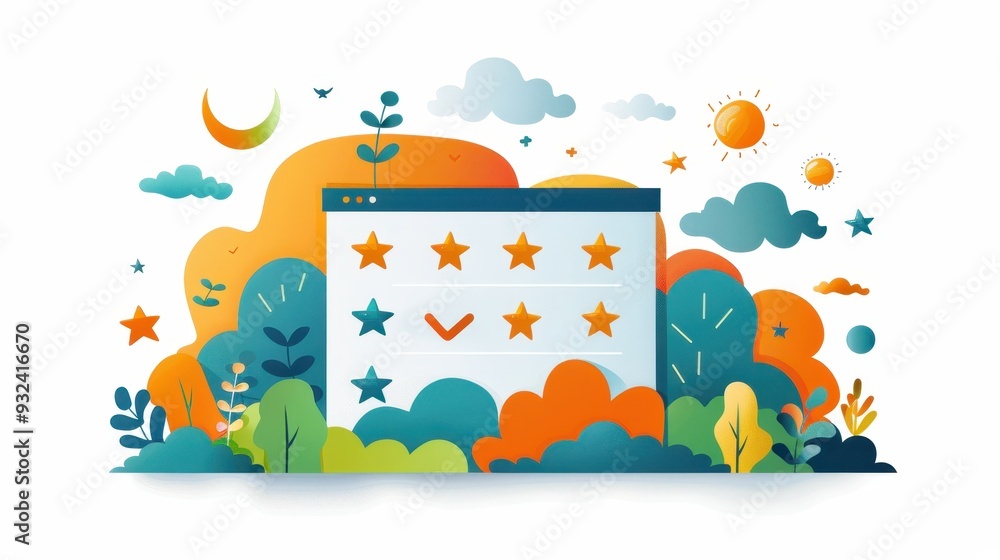 A computer screen with a rating system for a product A computer screen with a rating system for a product