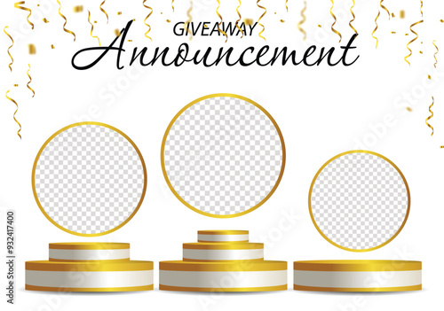 Giveaway winner announcement social media post banner template