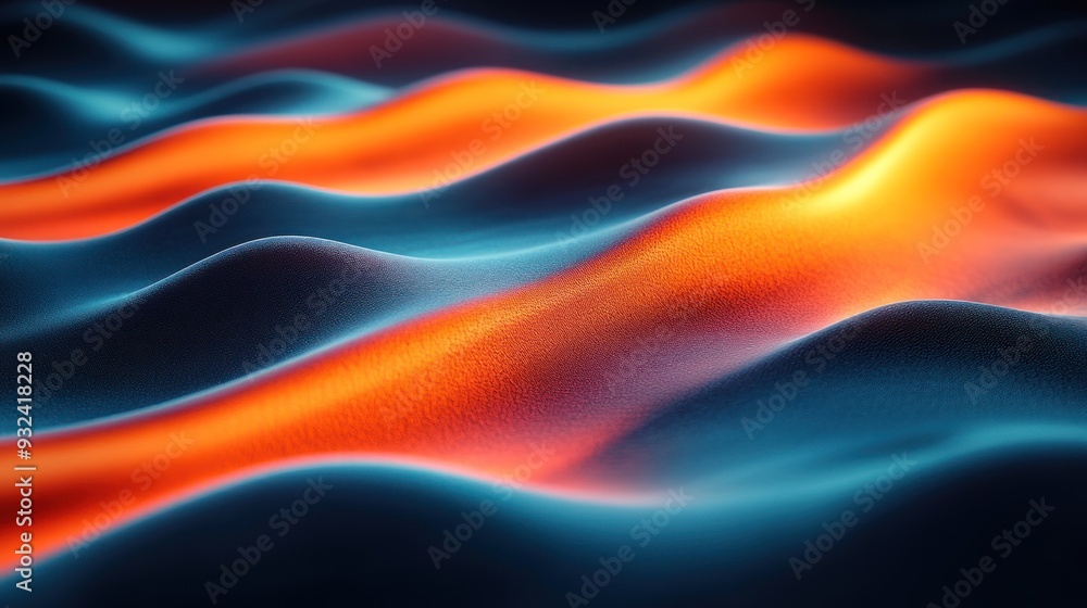Abstract Waves with Warm and Cool Tones Abstract Waves with Warm and Cool Tones