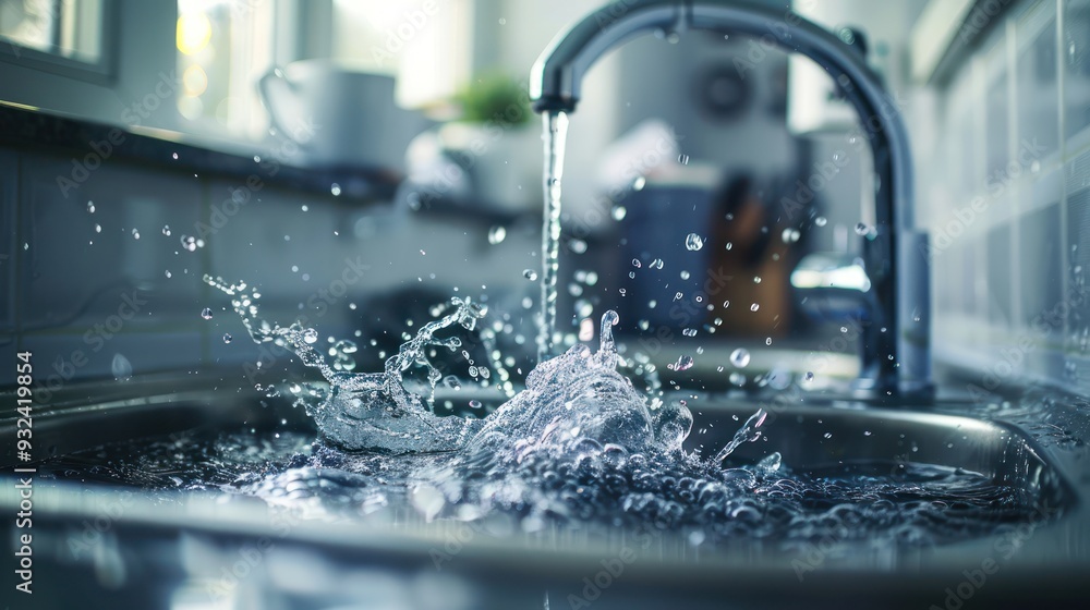 Water Splashing from Kitchen Sink Water Splashing from Kitchen Sink