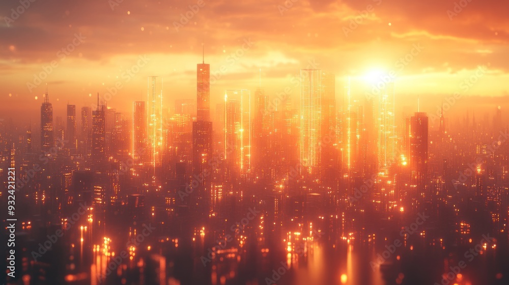 Futuristic Cityscape at Sunset Futuristic Cityscape at Sunset