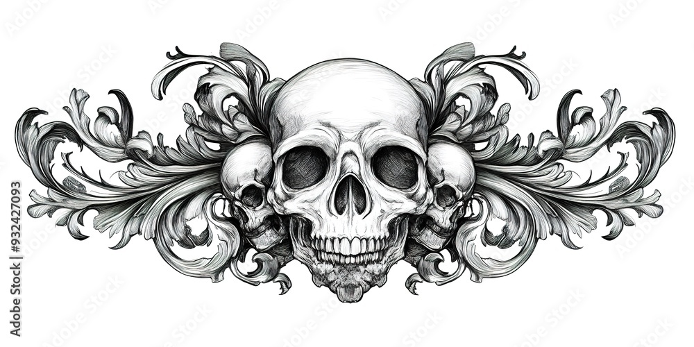 tattoo design dark art illustration isolated on white background tattoo design dark art illustration isolated on white background