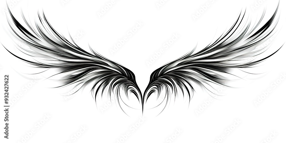 modern tribal tattoo cross wing, abstract line art, minimalist contour. modern tribal tattoo cross wing, abstract line art, minimalist contour.