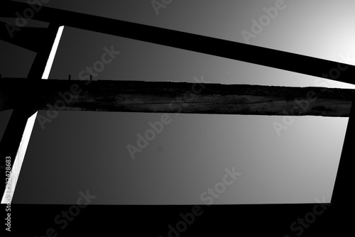 Billede på lærred high contrast black and white metal bridge