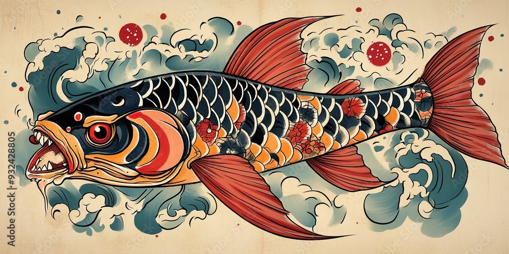 Naklejka premium Old school tattoo illustration 