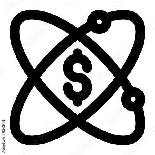 econophysics, economy, economics, physics, quantum finance outline icon