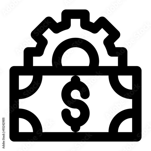 monetary system, economic system, financial system, money, currency, system outline icon