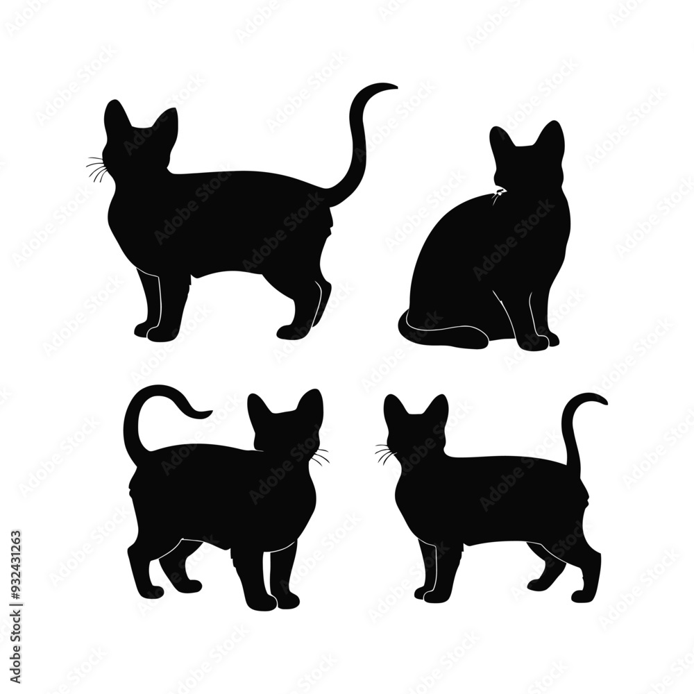 Devon Rex Silhouette Vector Template Illustration Devon Rex Silhouette Vector Template Illustration