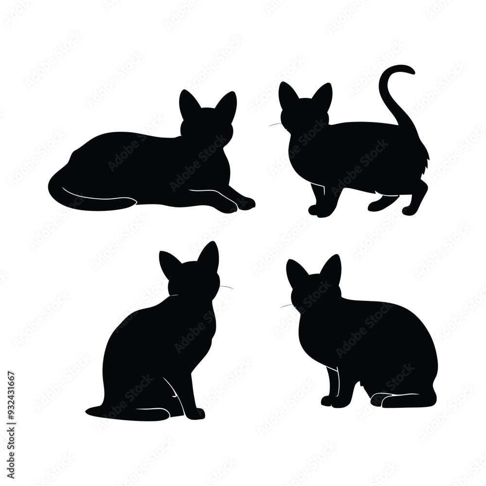 Devon Rex Silhouette Vector Template Illustration Devon Rex Silhouette Vector Template Illustration