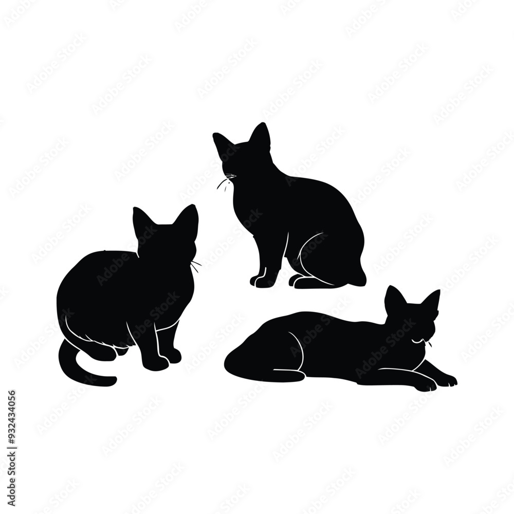 Devon Rex Silhouette Vector Template Illustration Devon Rex Silhouette Vector Template Illustration
