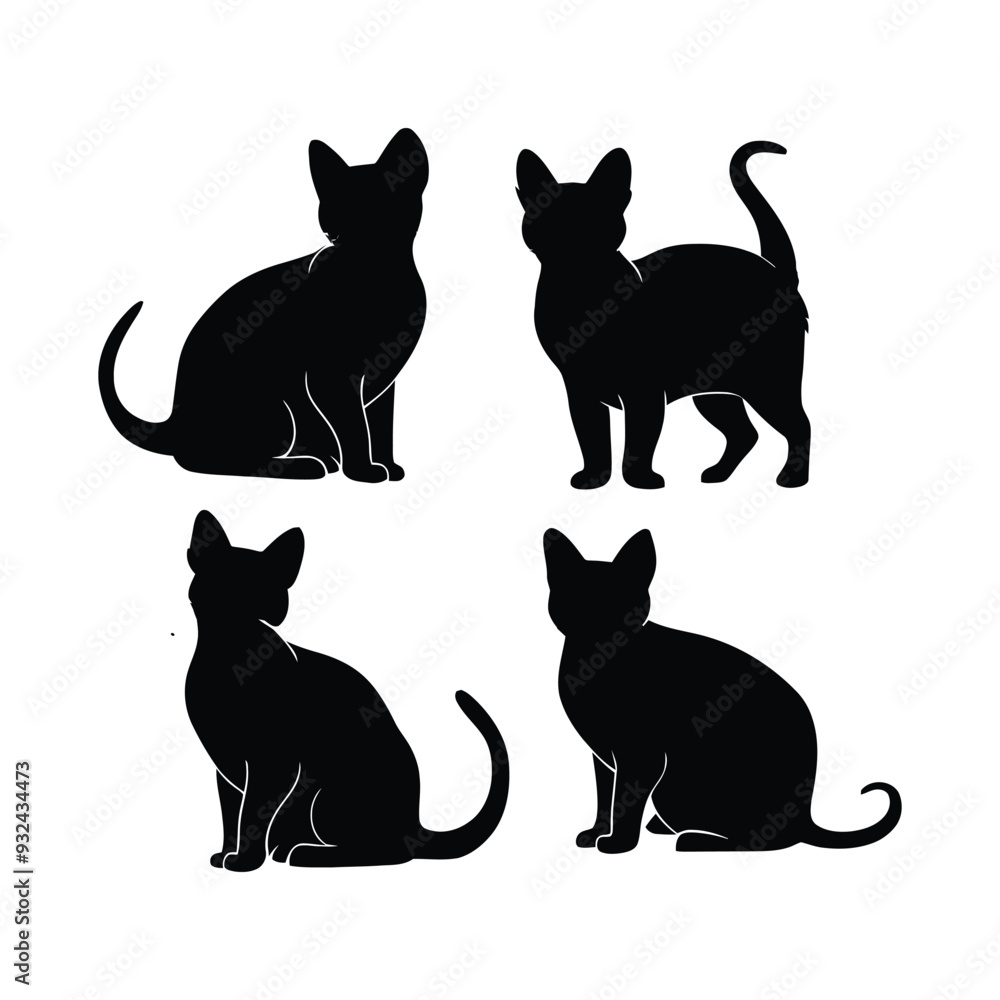 Devon Rex Silhouette Vector Template Illustration Devon Rex Silhouette Vector Template Illustration