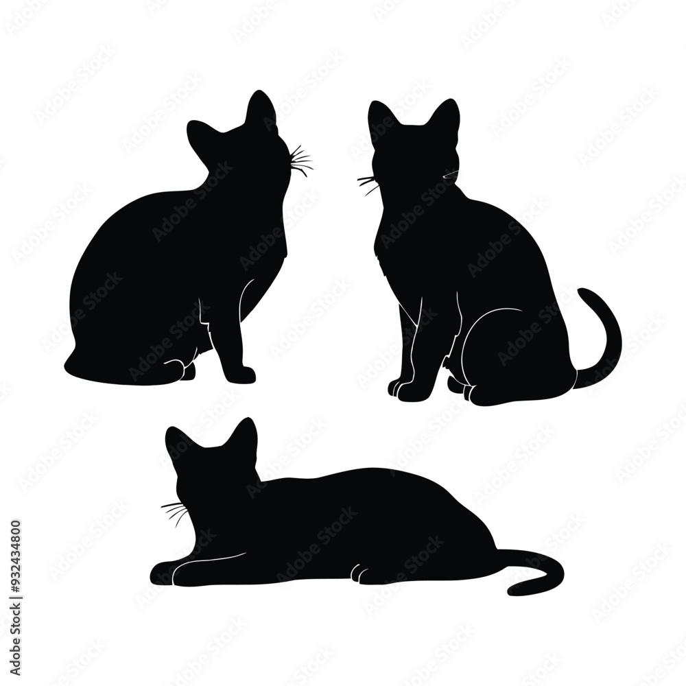 Devon Rex Silhouette Vector Template Illustration Devon Rex Silhouette Vector Template Illustration