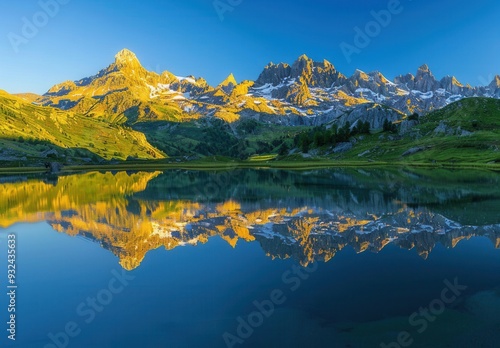 Mountain Reflection in a Tranquil Lake