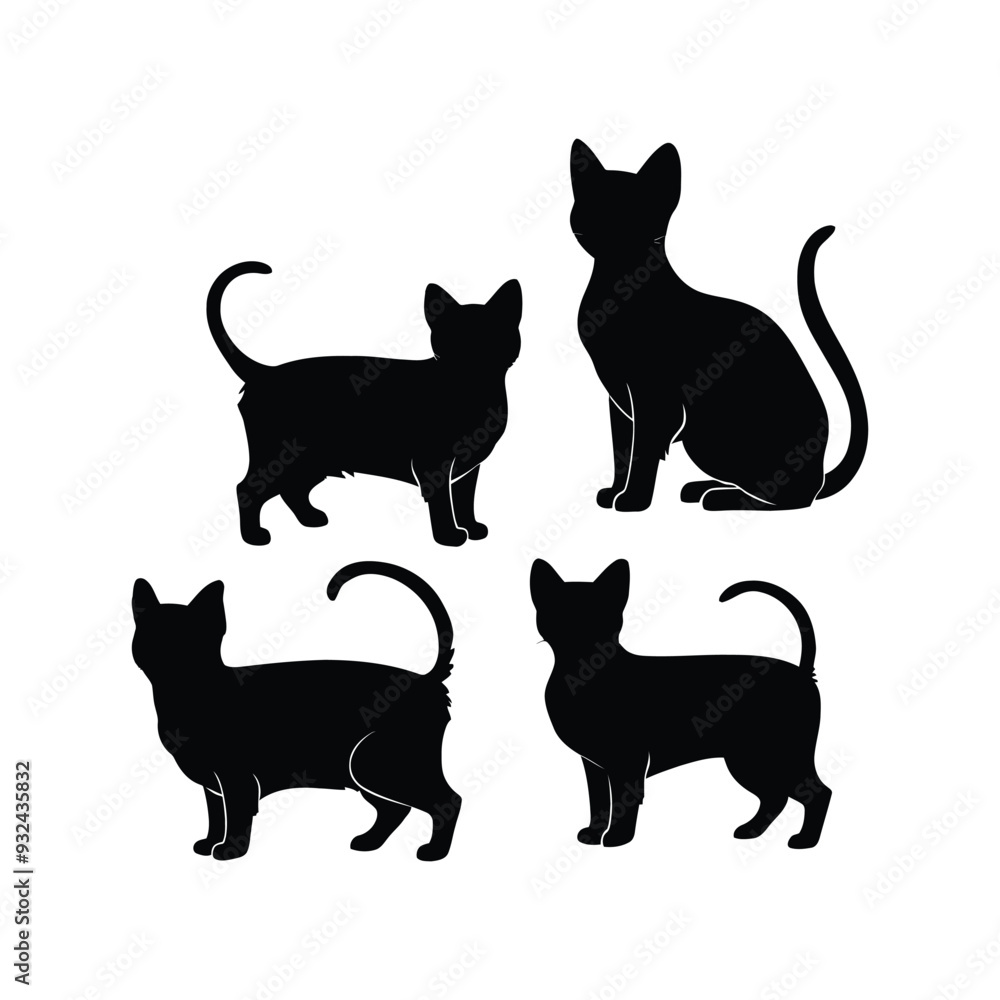Devon Rex Silhouette Vector Template Illustration Devon Rex Silhouette Vector Template Illustration