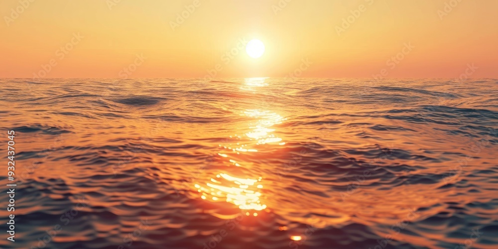 Ocean horizon at sunset Sky and sea blending in hues of orange and gold creating a tranquil water surface Sunlight and sun rays add to the peaceful ambiance inspiring a panoramic view of na Ocean horizon at sunset Sky and sea blending in hues of orange and gold creating a tranquil water surface Sunlight and sun rays add to the peaceful ambiance inspiring a panoramic view of na