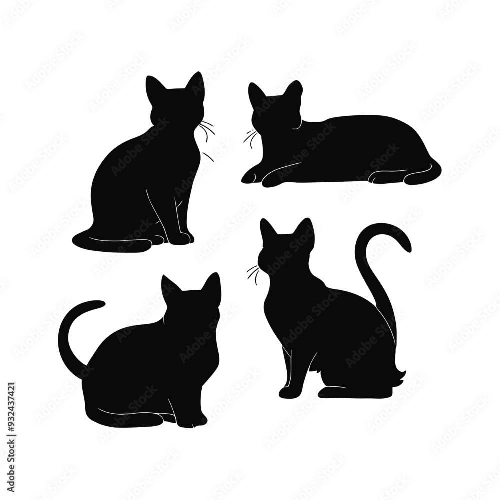 Devon Rex Silhouette Vector Template Illustration Devon Rex Silhouette Vector Template Illustration