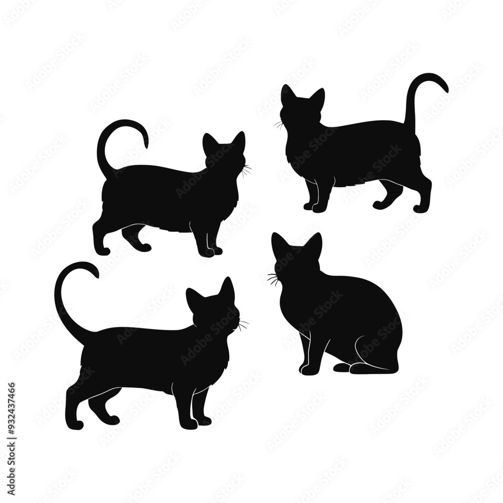Devon Rex Silhouette Vector Template Illustration Devon Rex Silhouette Vector Template Illustration