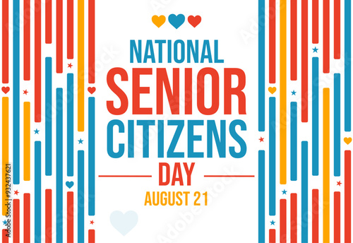 August 21st is celebrated as National Senior Citizens Day in the United States of America, background design with colorful typography