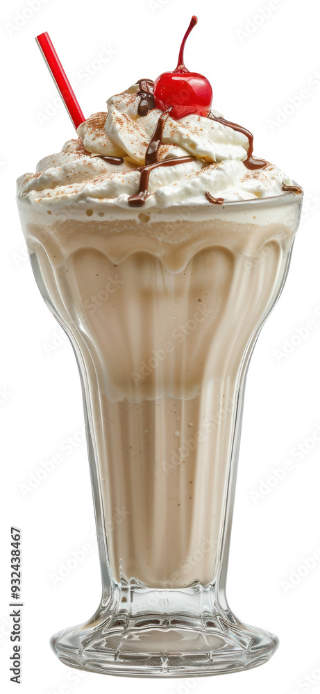 Delicious creamy milkshake with cherry Delicious creamy milkshake with cherry