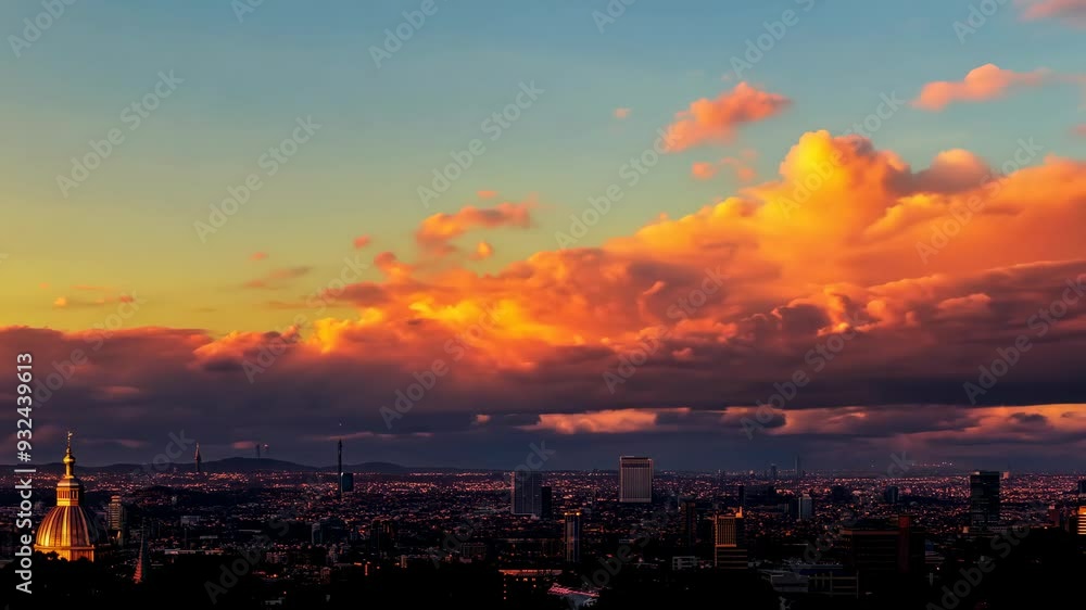 City Serenity: Majestic Clouds Above the Urban Horizon City Serenity: Majestic Clouds Above the Urban Horizon