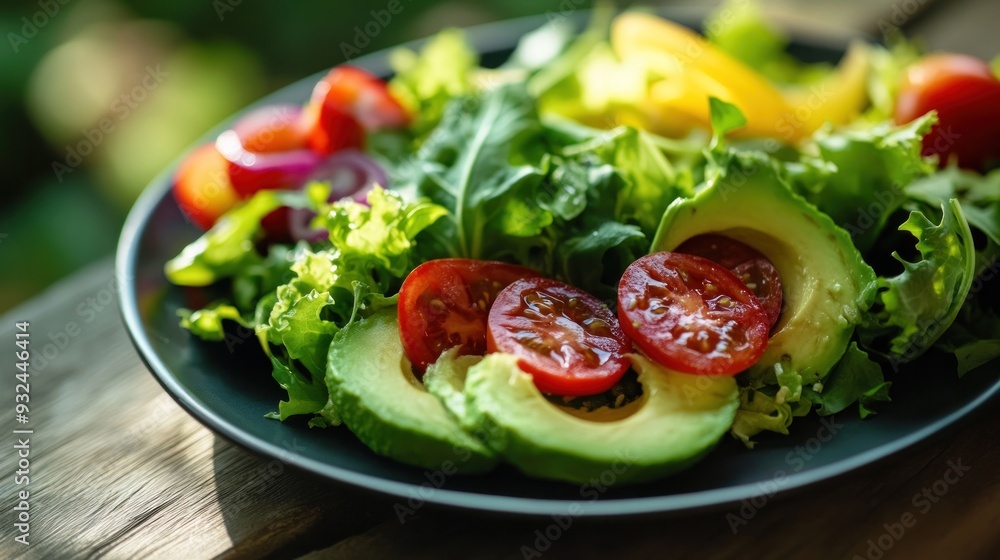 Fresh Green Salad with Avocado and Cherry Tomatoes Fresh Green Salad with Avocado and Cherry Tomatoes