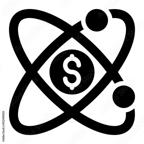 econophysics, economy, economics, physics, quantum finance solid or glyph icon