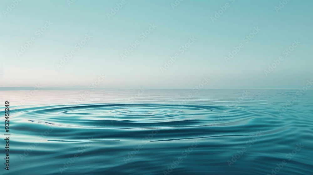 An artistic image capturing a single water ripple expanding under a gradient of blue hues, symbolizing calmness and tranquillity, ai An artistic image capturing a single water ripple expanding under a gradient of blue hues, symbolizing calmness and tranquillity, ai