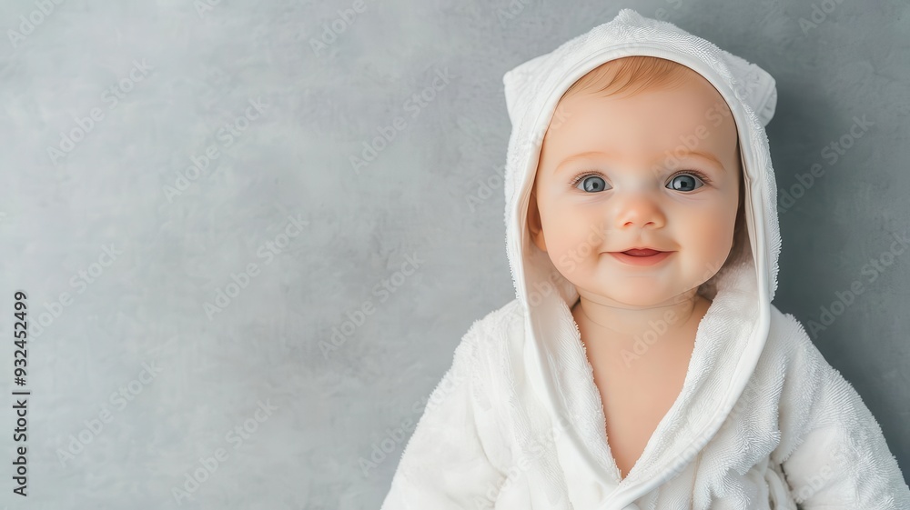 baby take a shower  infant  bathrobe