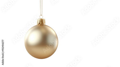 A gold ornament hanging from a string