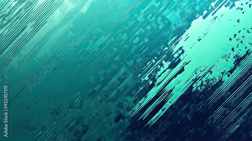 Abstract Sports Background with sea green and navy Gradient Brushstrokes and Halftone Effect. Dynamic Grunge Background. Scratch and Texture Elements For Design